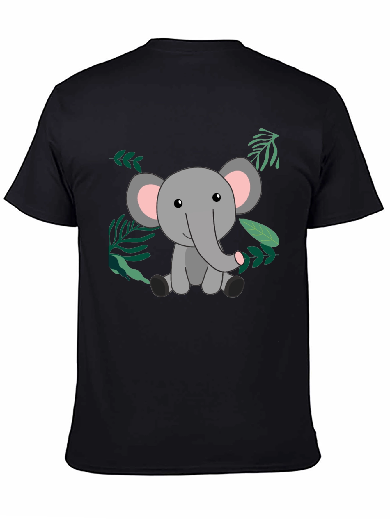 Cute Elephant Graphic T-Shirt - Unisex Black Tee