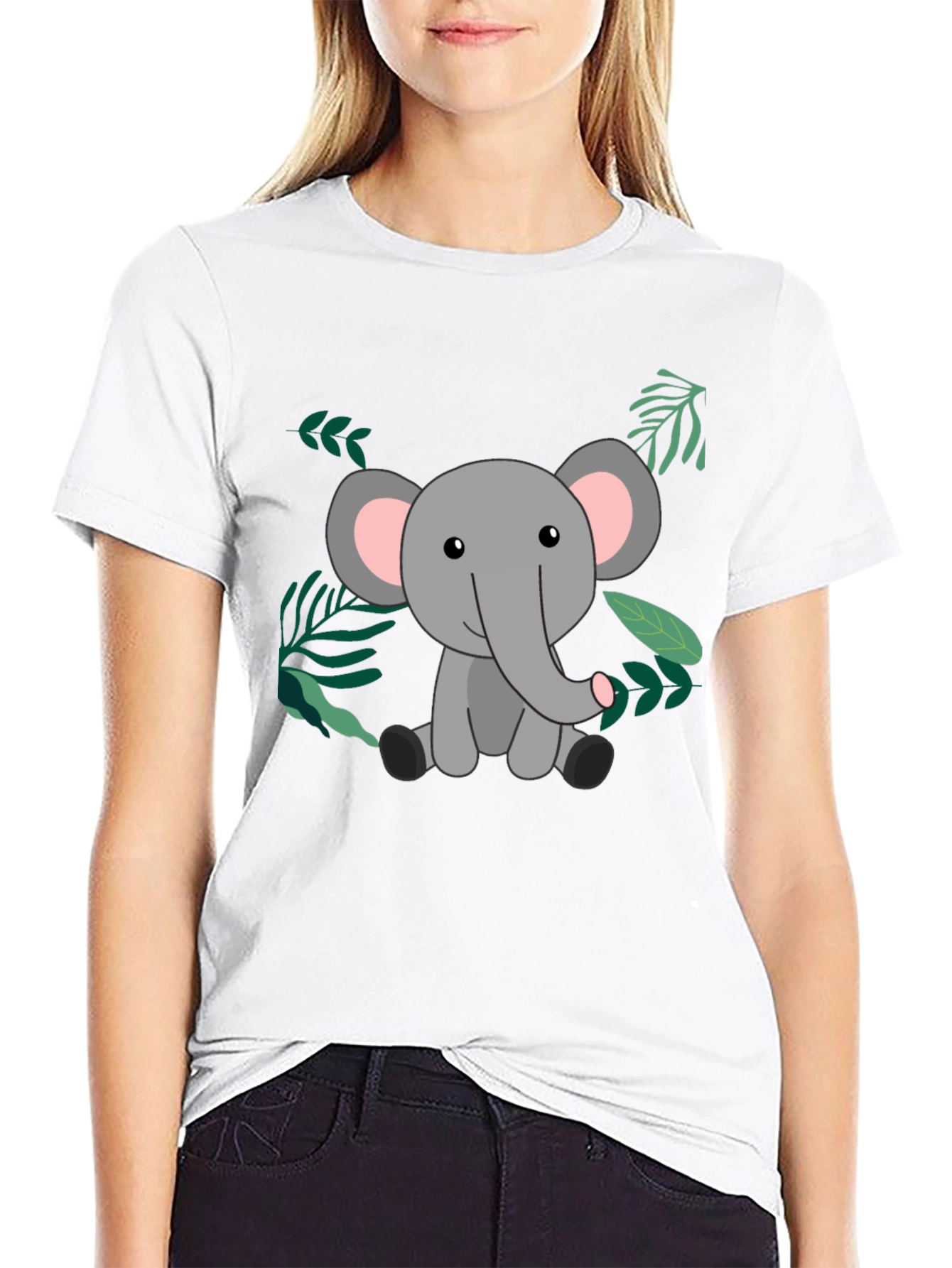 Cute Elephant Graphic T-Shirt - Unisex Black Tee