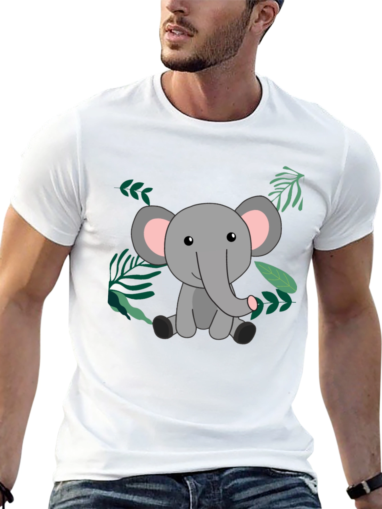 Cute Elephant Graphic T-Shirt - Unisex Black Tee