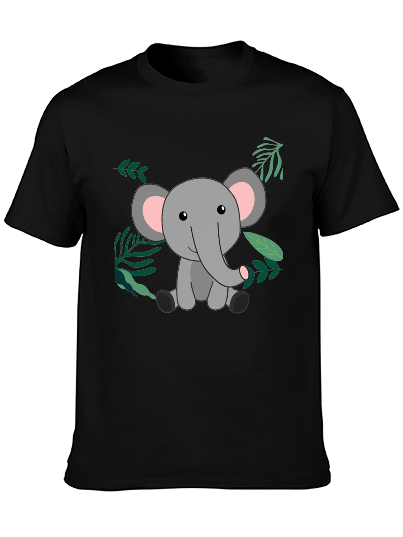 Cute Elephant Graphic T-Shirt - Unisex Black Tee