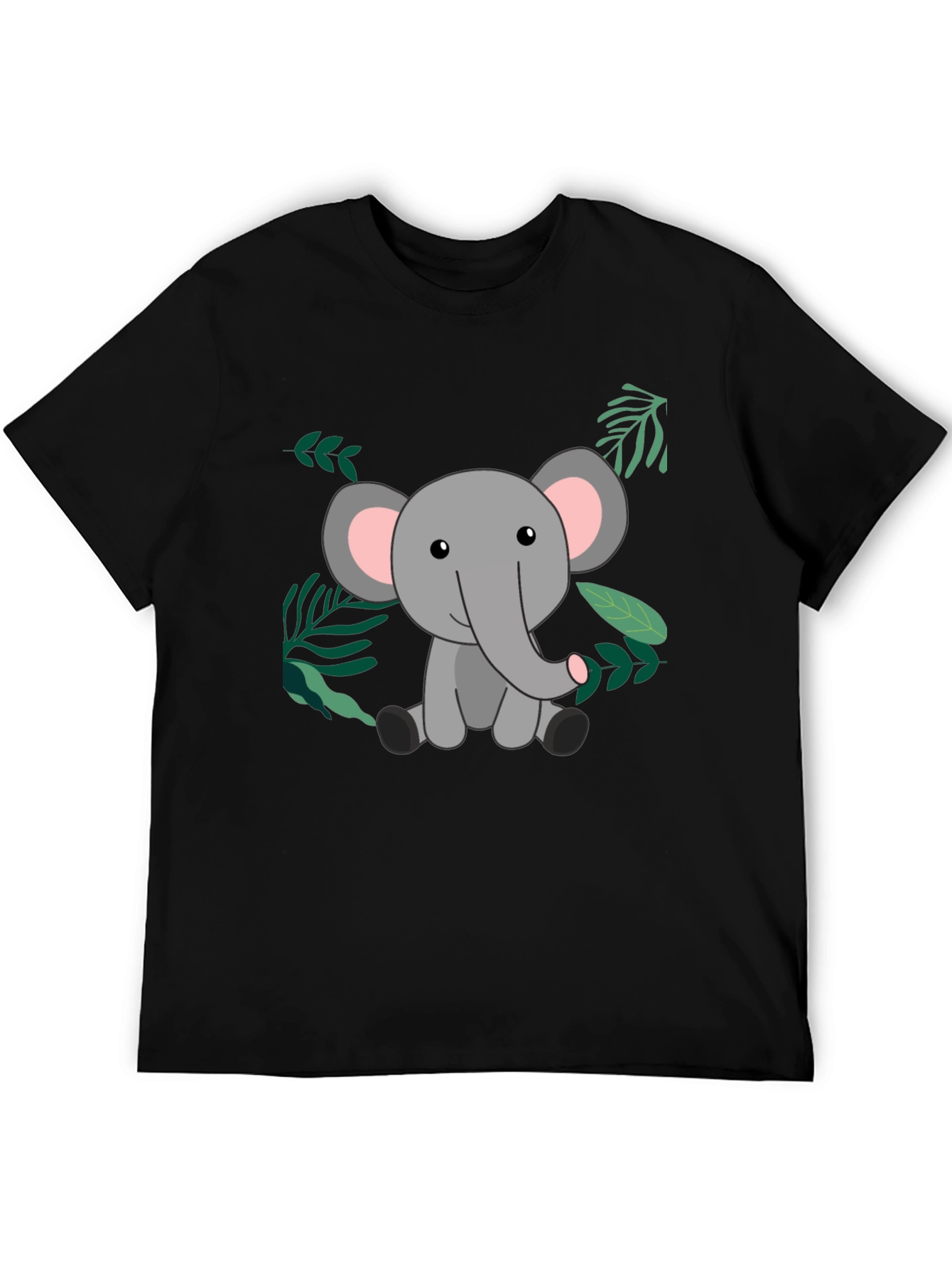 Cute Elephant Graphic T-Shirt - Unisex Black Tee