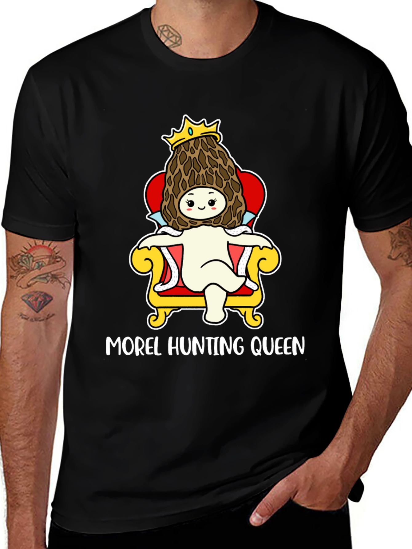 Morel Hunting Queen T-Shirt Mushroom Lover Tee
