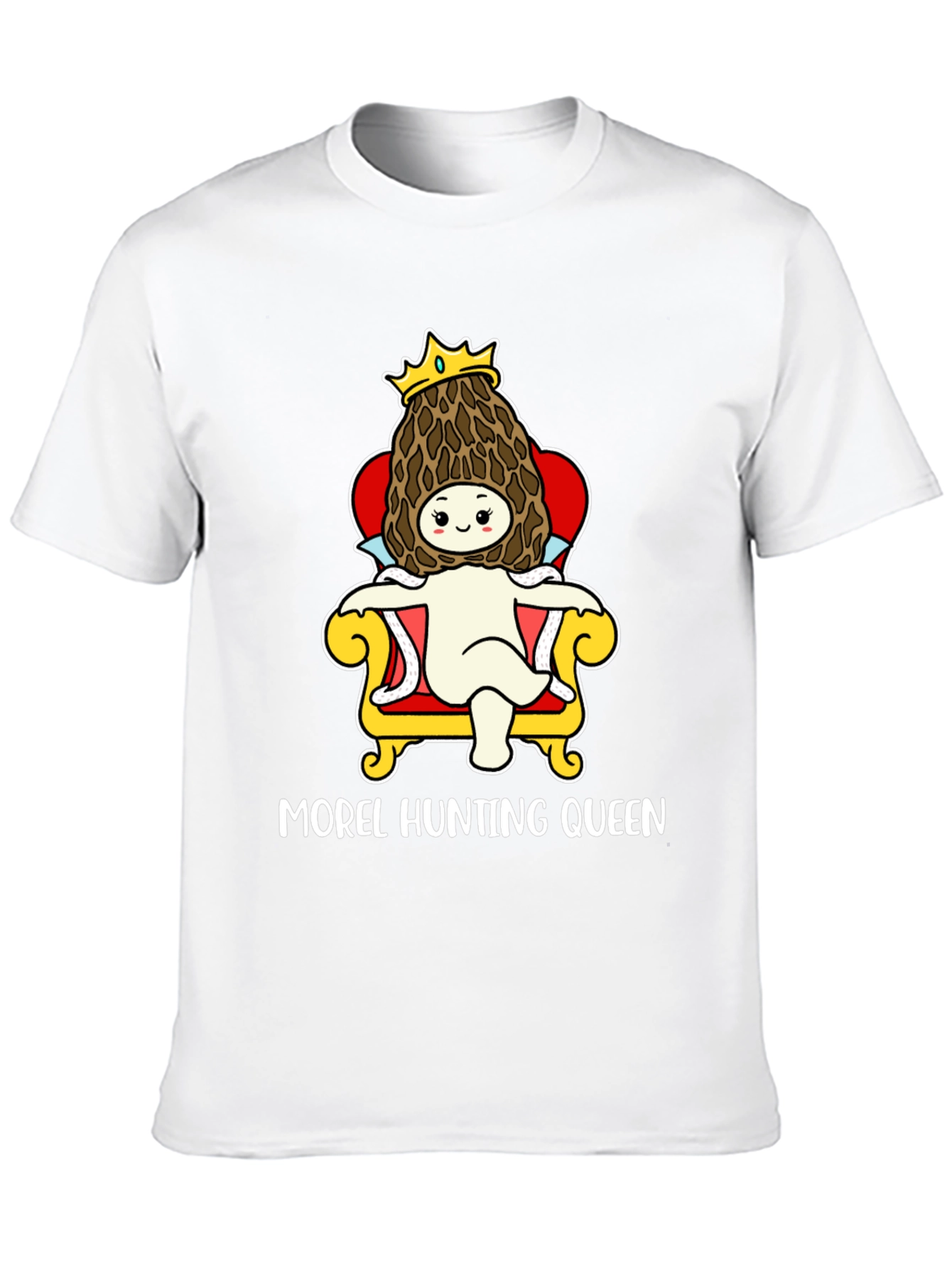 Morel Hunting Queen T-Shirt Mushroom Lover Tee