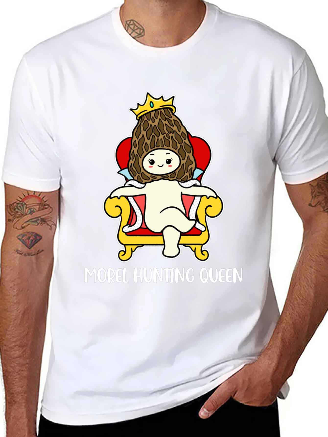 Morel Hunting Queen T-Shirt Mushroom Lover Tee
