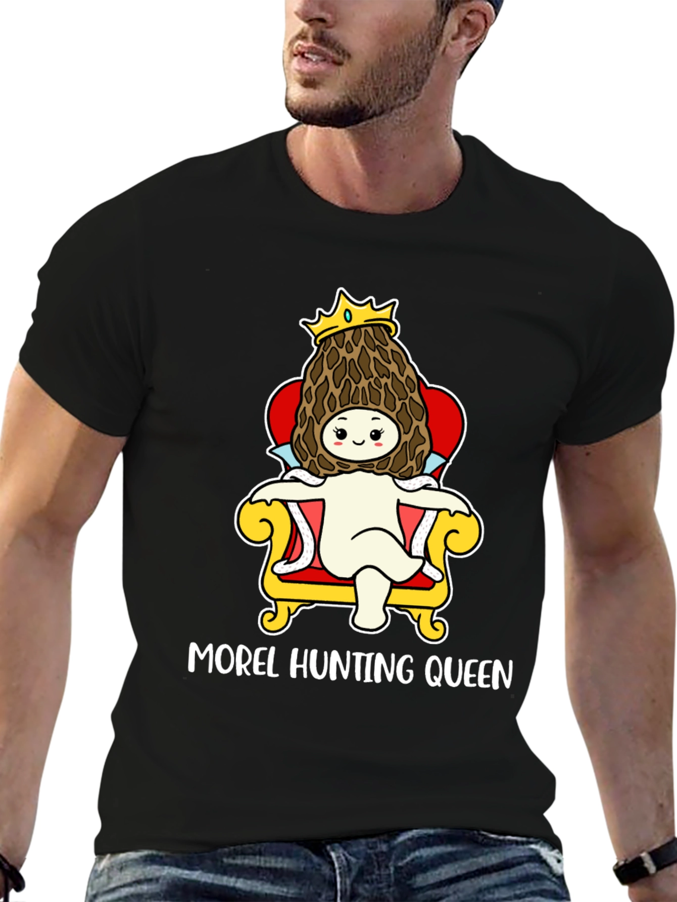 Morel Hunting Queen T-Shirt Mushroom Lover Tee