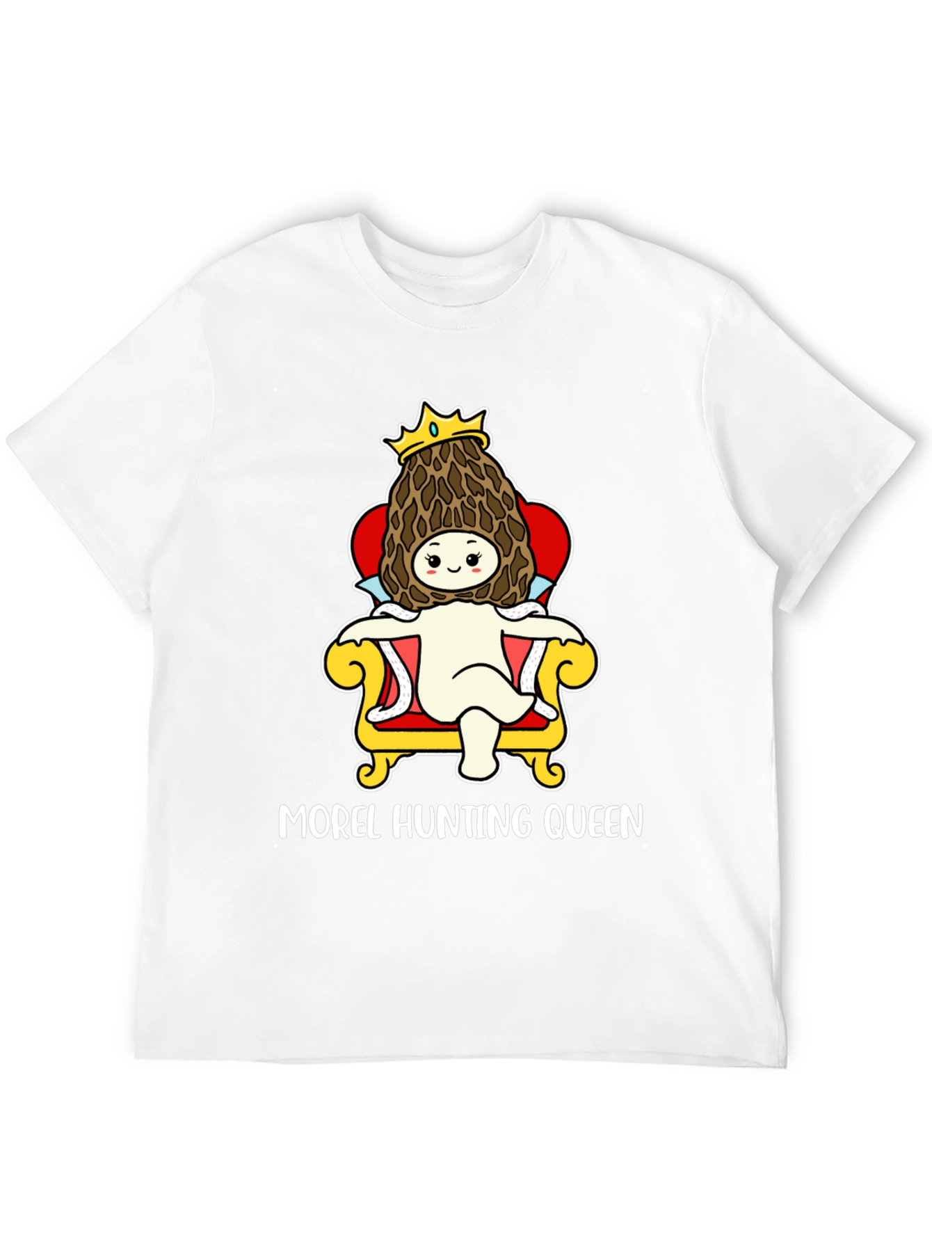 Morel Hunting Queen T-Shirt Mushroom Lover Tee