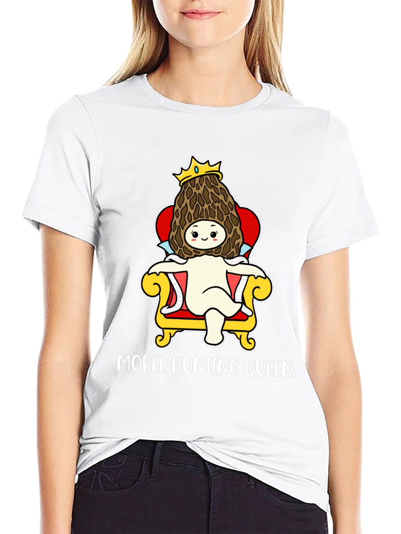 Morel Hunting Queen T-Shirt Mushroom Lover Tee