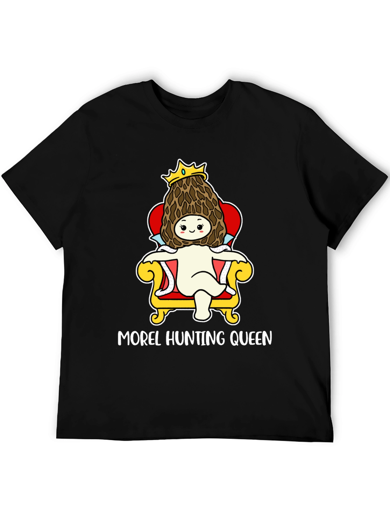 Morel Hunting Queen T-Shirt Mushroom Lover Tee