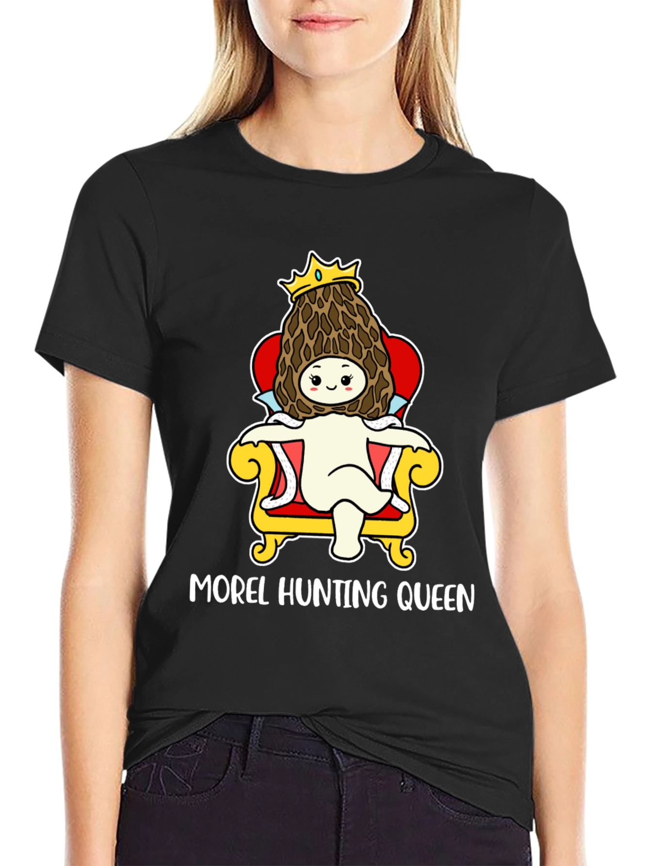 Morel Hunting Queen T-Shirt Mushroom Lover Tee
