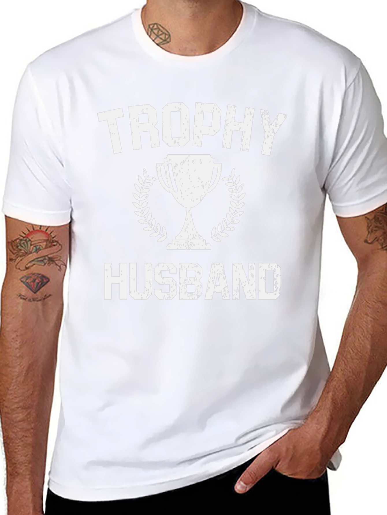 Trophy Husband Graphic Tee - Black Cotton