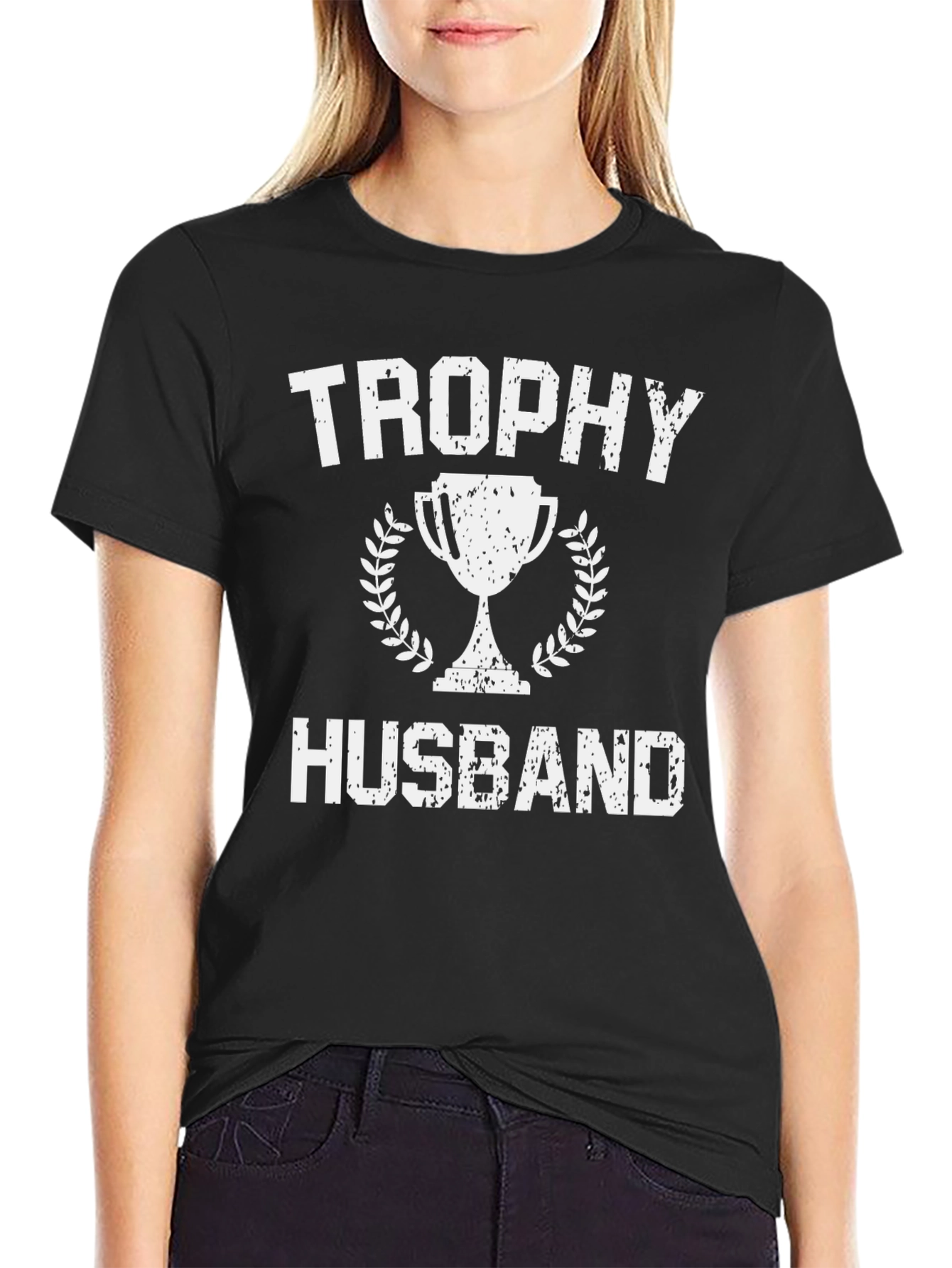Trophy Husband Graphic Tee - Black Cotton