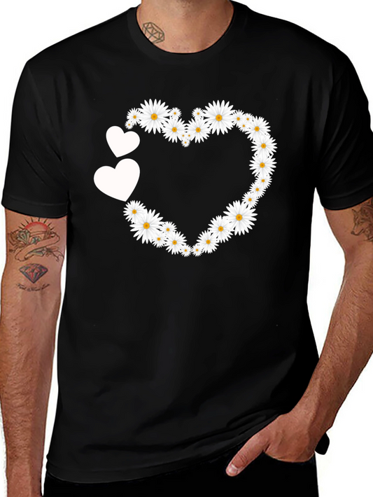 Floral Heart Tee - Cute Daisy Love T-Shirt