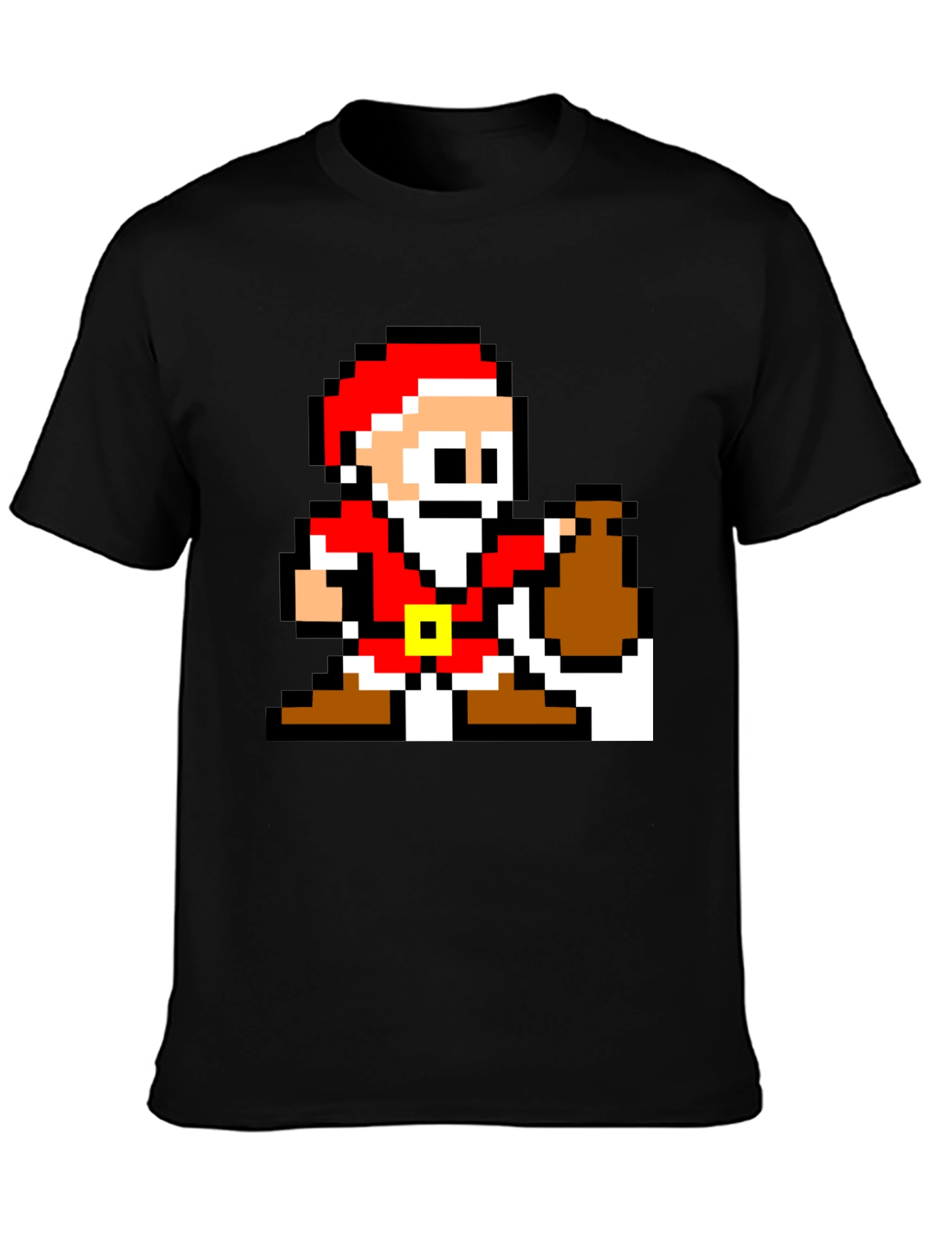 8-Bit Santa T-Shirt - Retro Holiday Style