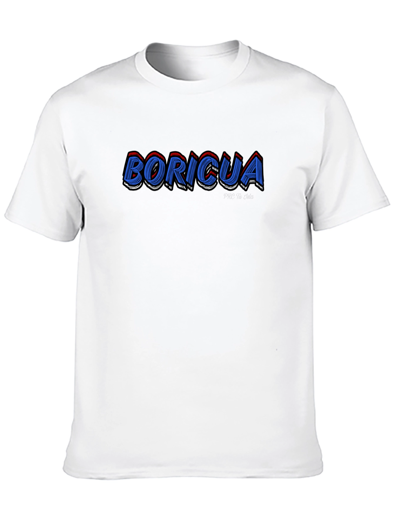 Boricua Graphic Print Black T-Shirt