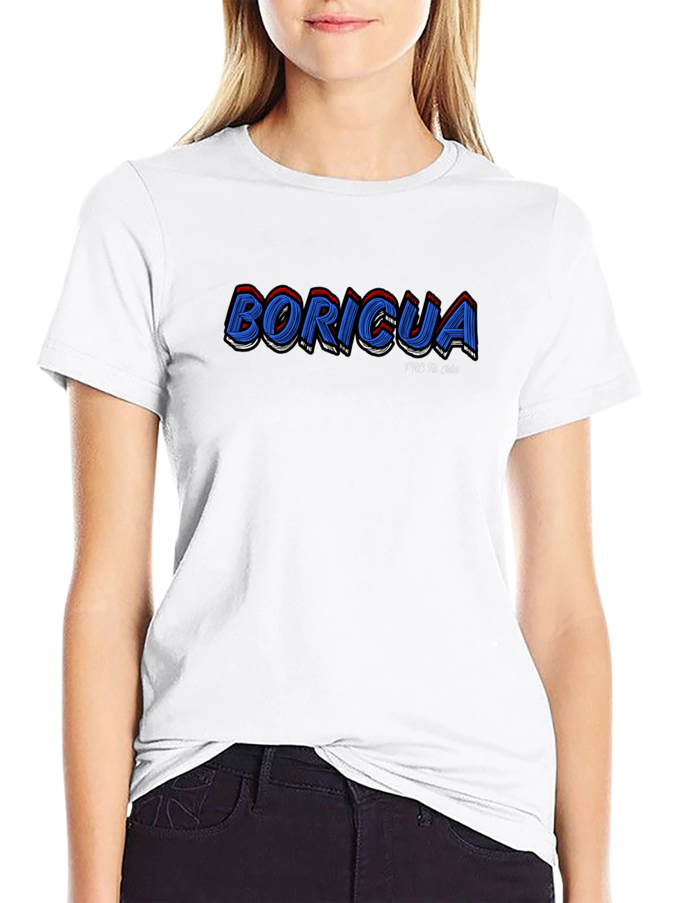 Boricua Graphic Print Black T-Shirt