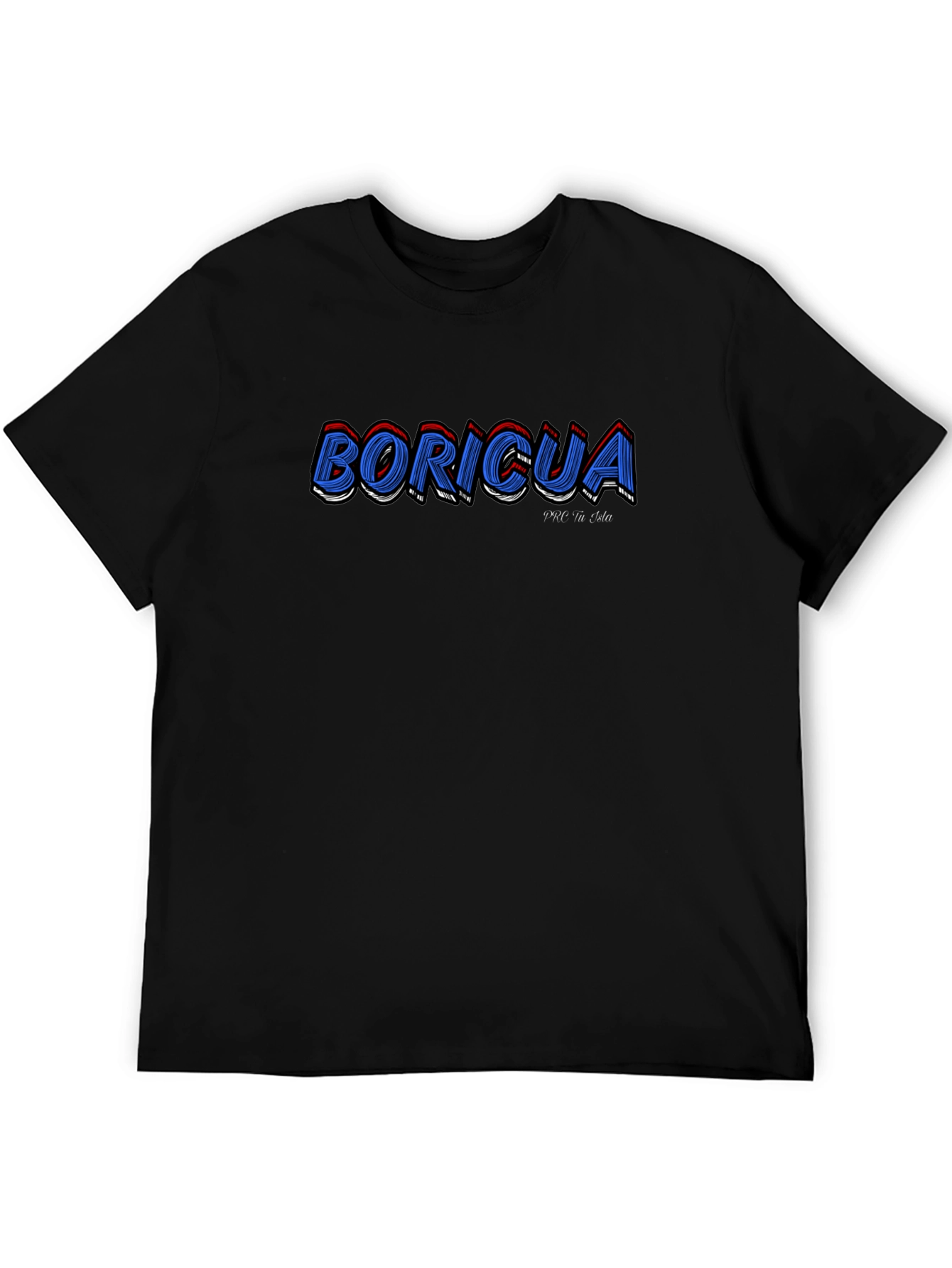 Boricua Graphic Print Black T-Shirt
