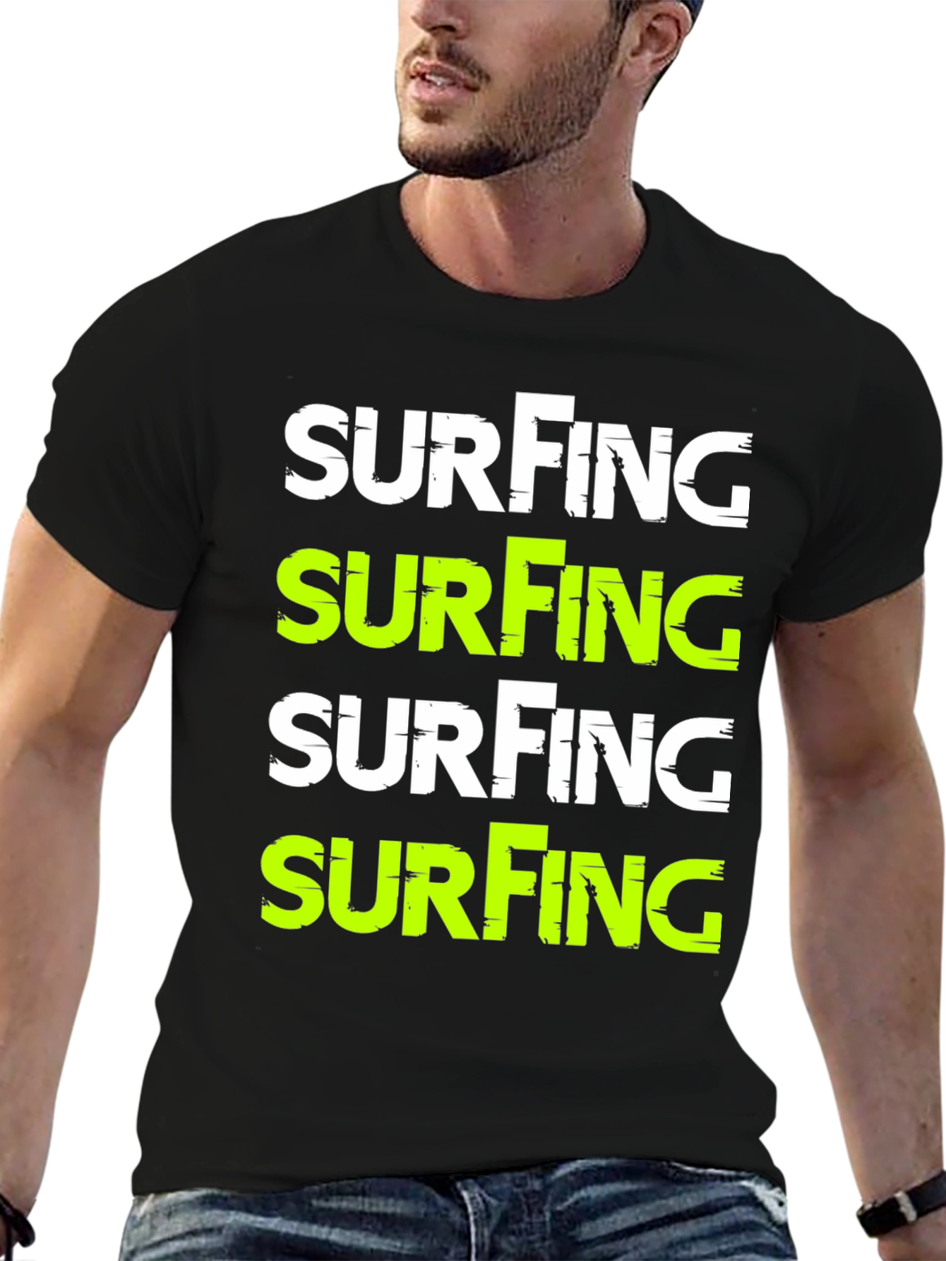 Surfing Graphic Tee - Black T-Shirt