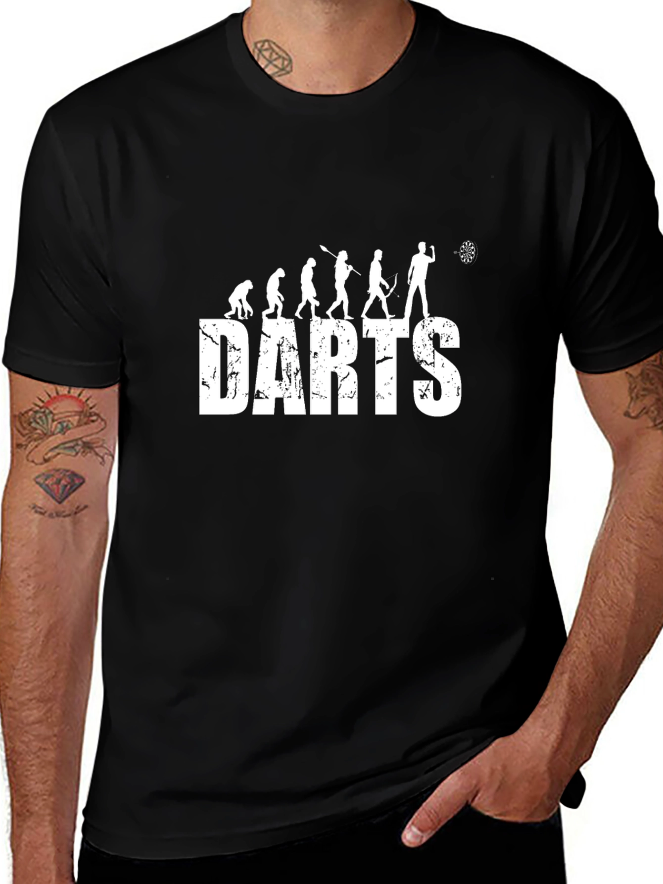 Evolution of Darts Graphic Tee - Black