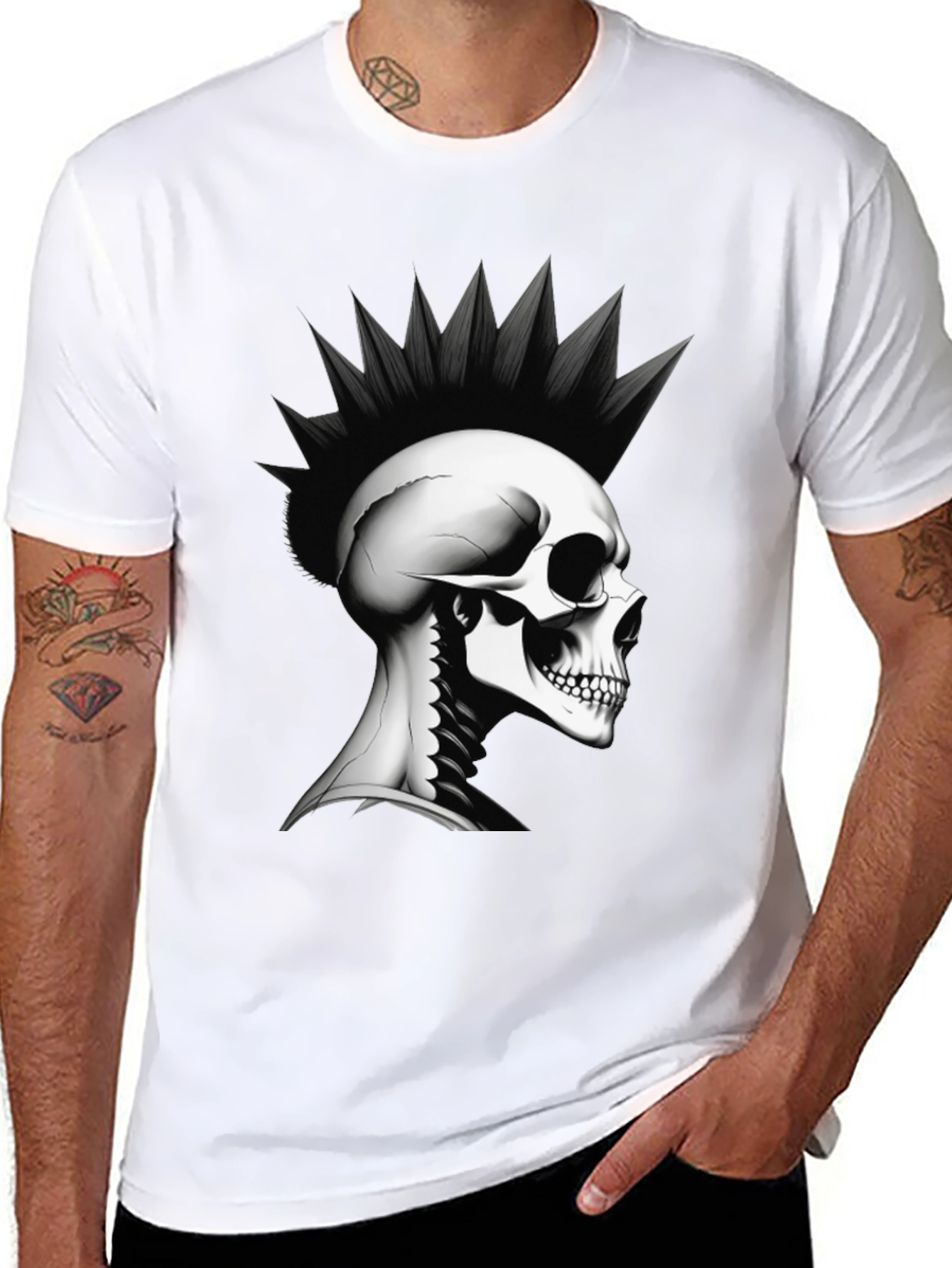 Punk Skull Graphic Tee - Rocker Style