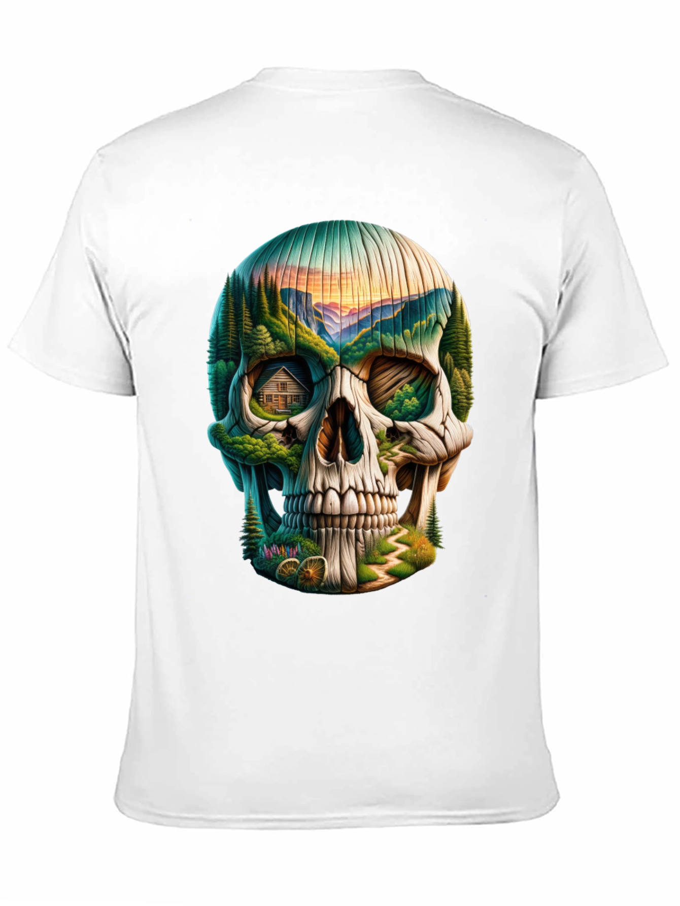 Skull Landscape Graphic Tee - Unique Design