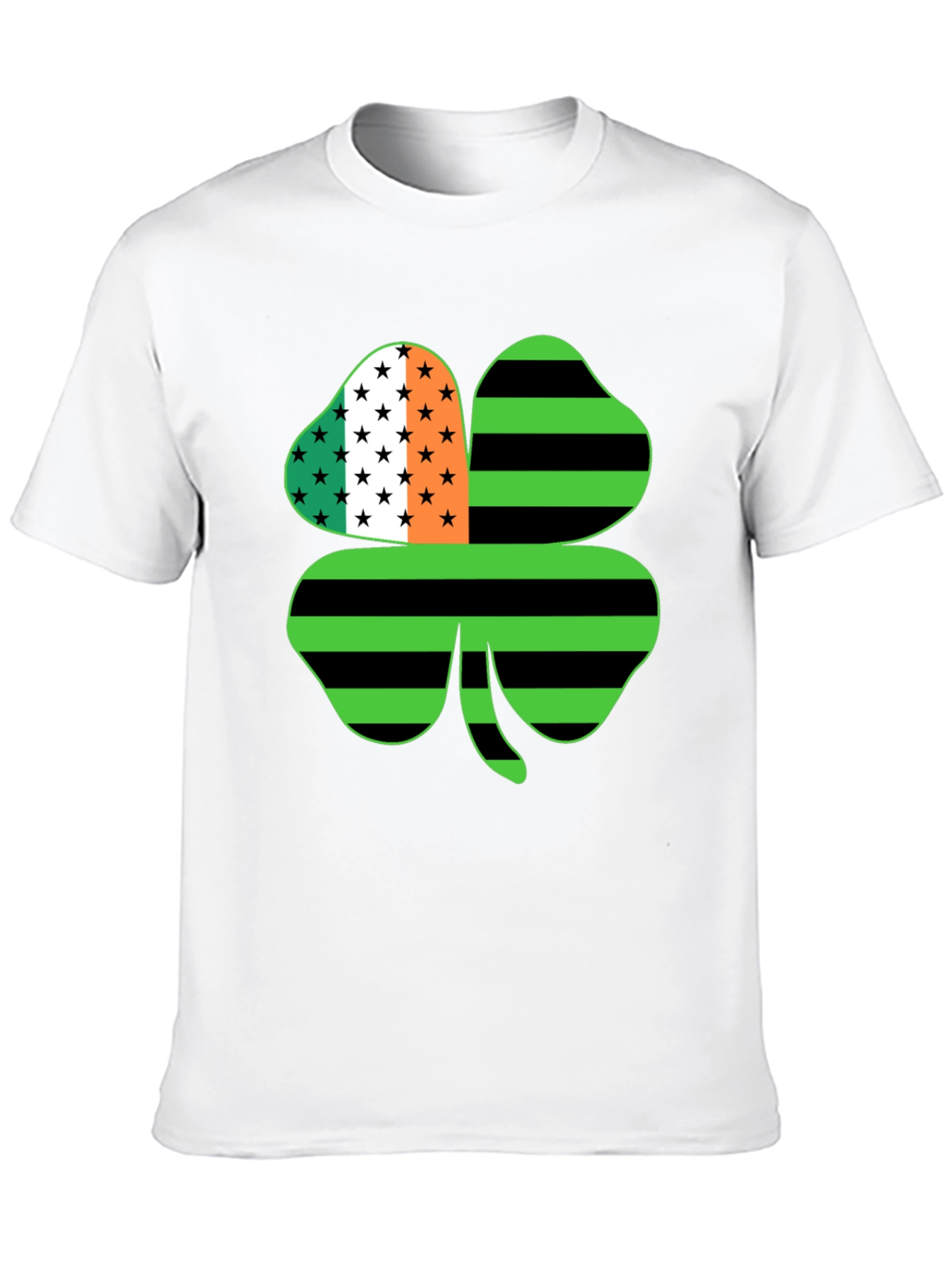 St. Patricks Day Clover USA Flag T-Shirt