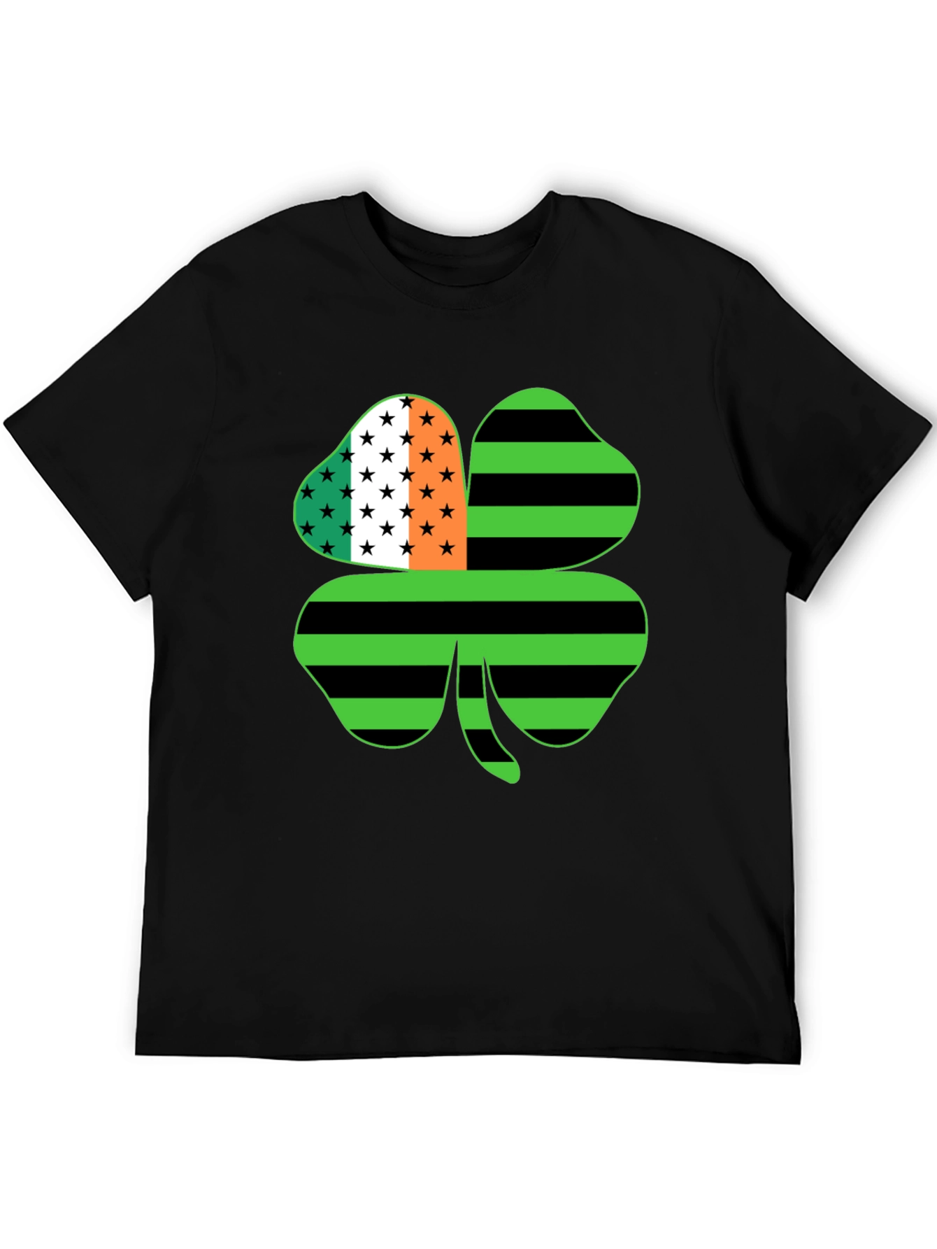 St. Patricks Day Clover USA Flag T-Shirt