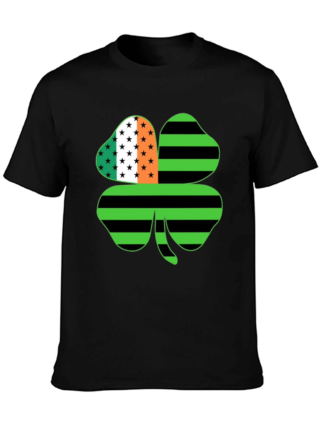 St. Patricks Day Clover USA Flag T-Shirt