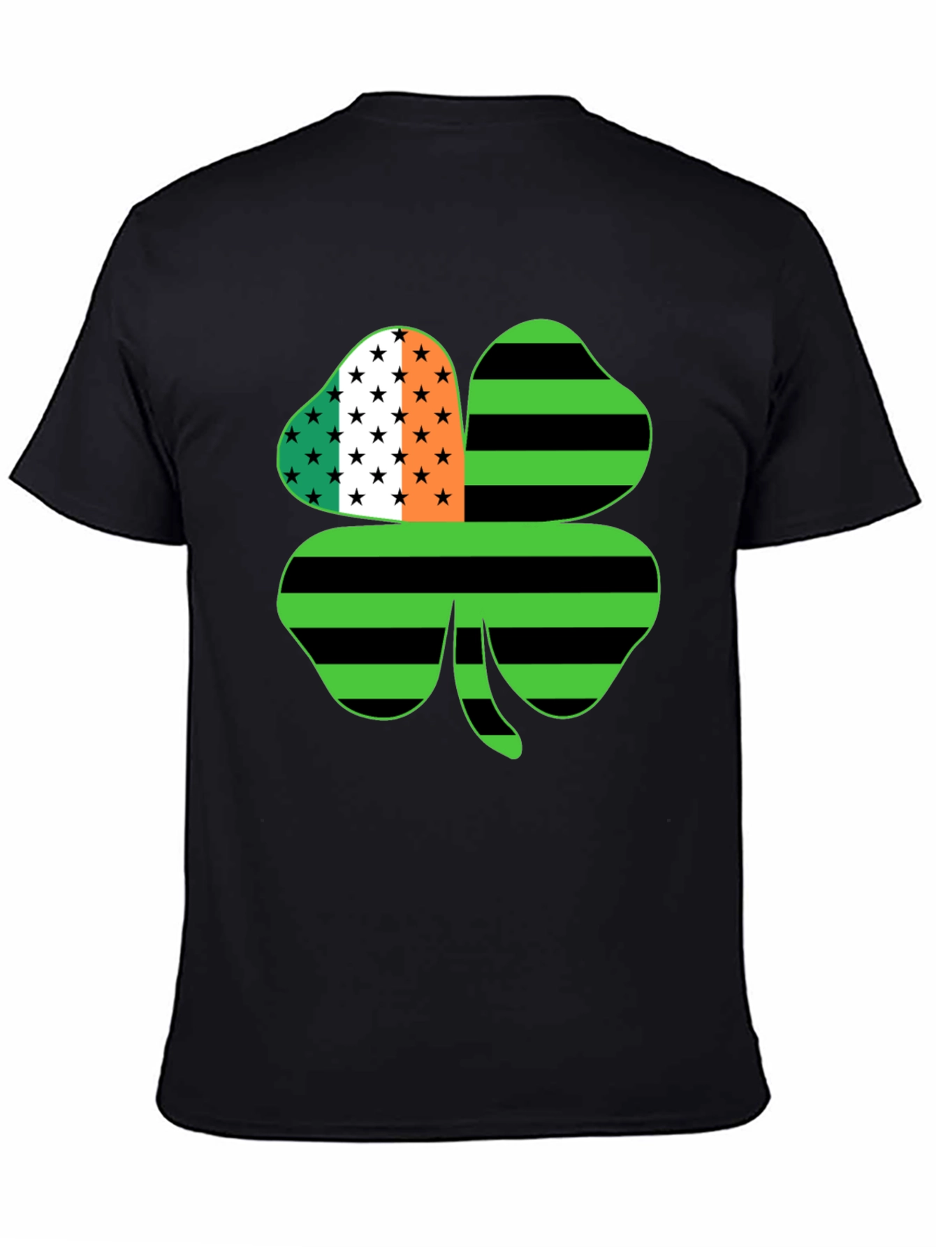 St. Patricks Day Clover USA Flag T-Shirt
