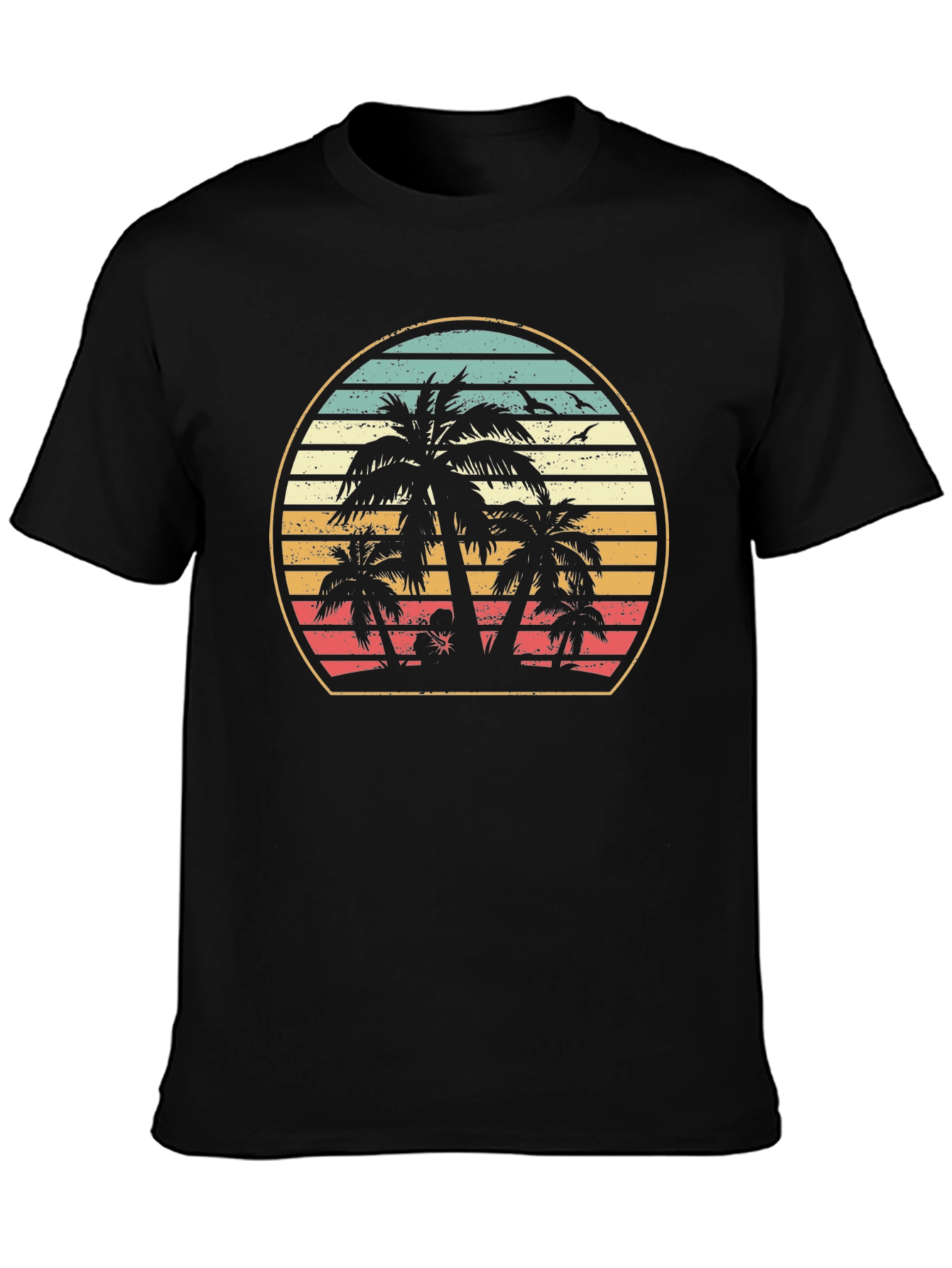 Retro Palm Tree Sunset Graphic T-Shirt