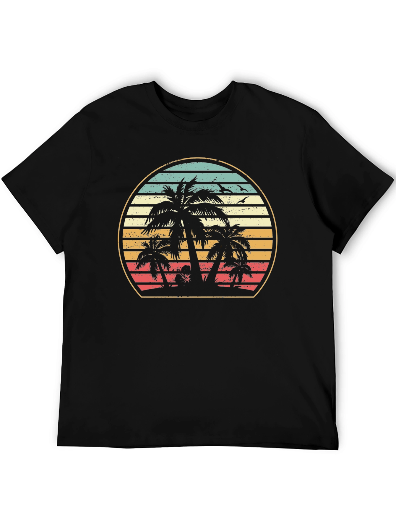 Retro Palm Tree Sunset Graphic T-Shirt
