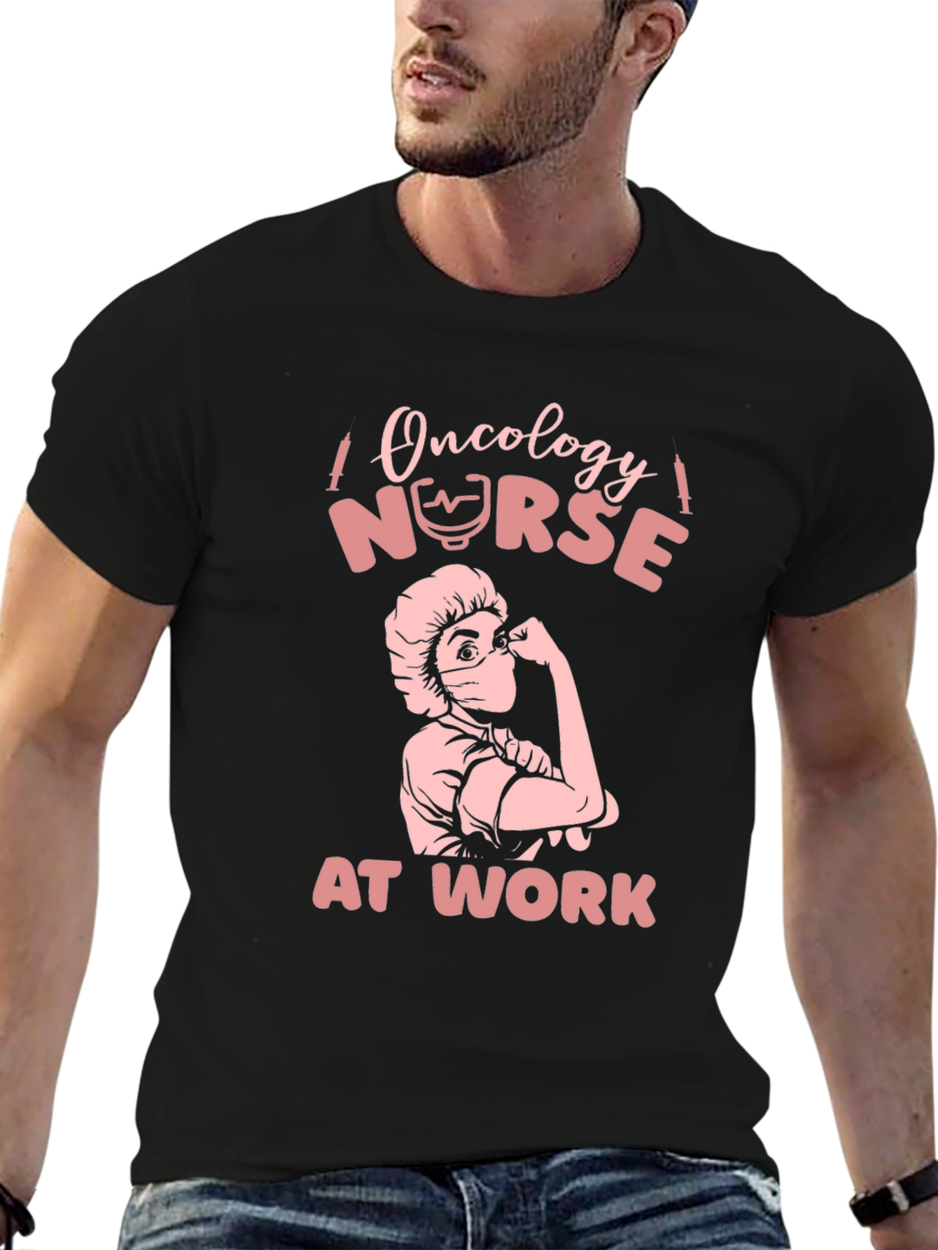 Oncology Nurse At Work Black T-Shirt