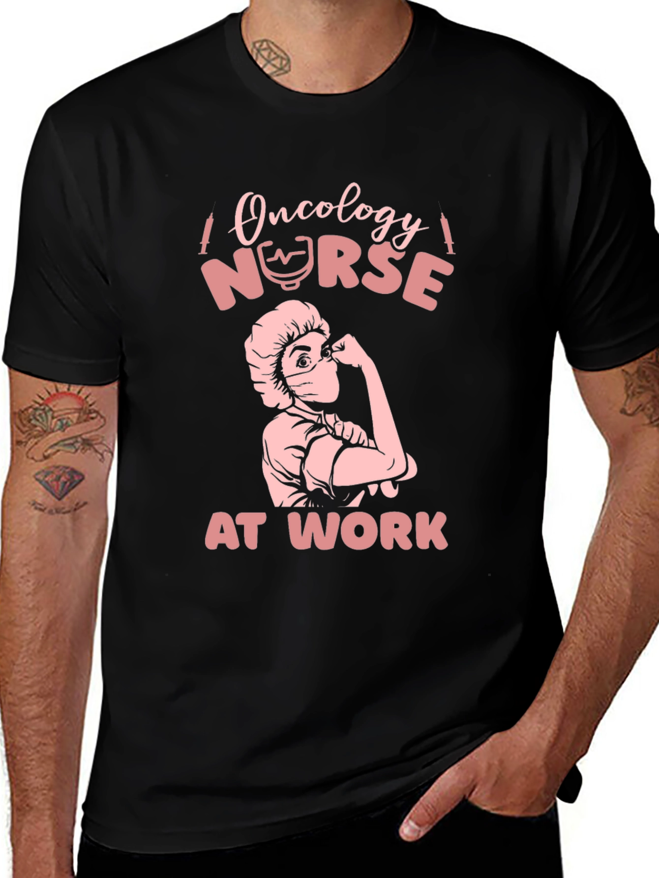Oncology Nurse At Work Black T-Shirt
