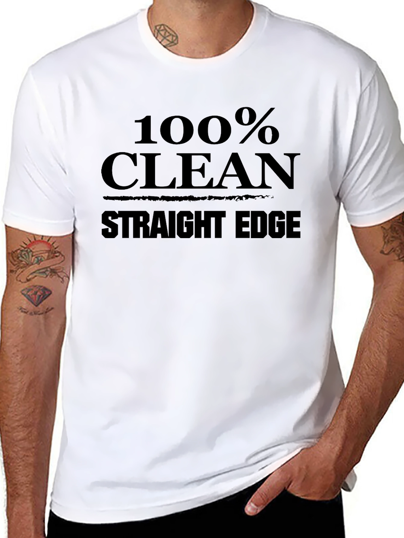 100% Clean Straight Edge Black T-Shirt
