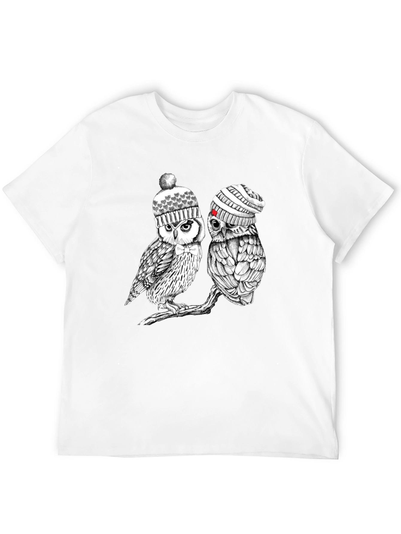 Owl Beanie Graphic Tee - Cozy Winter Style