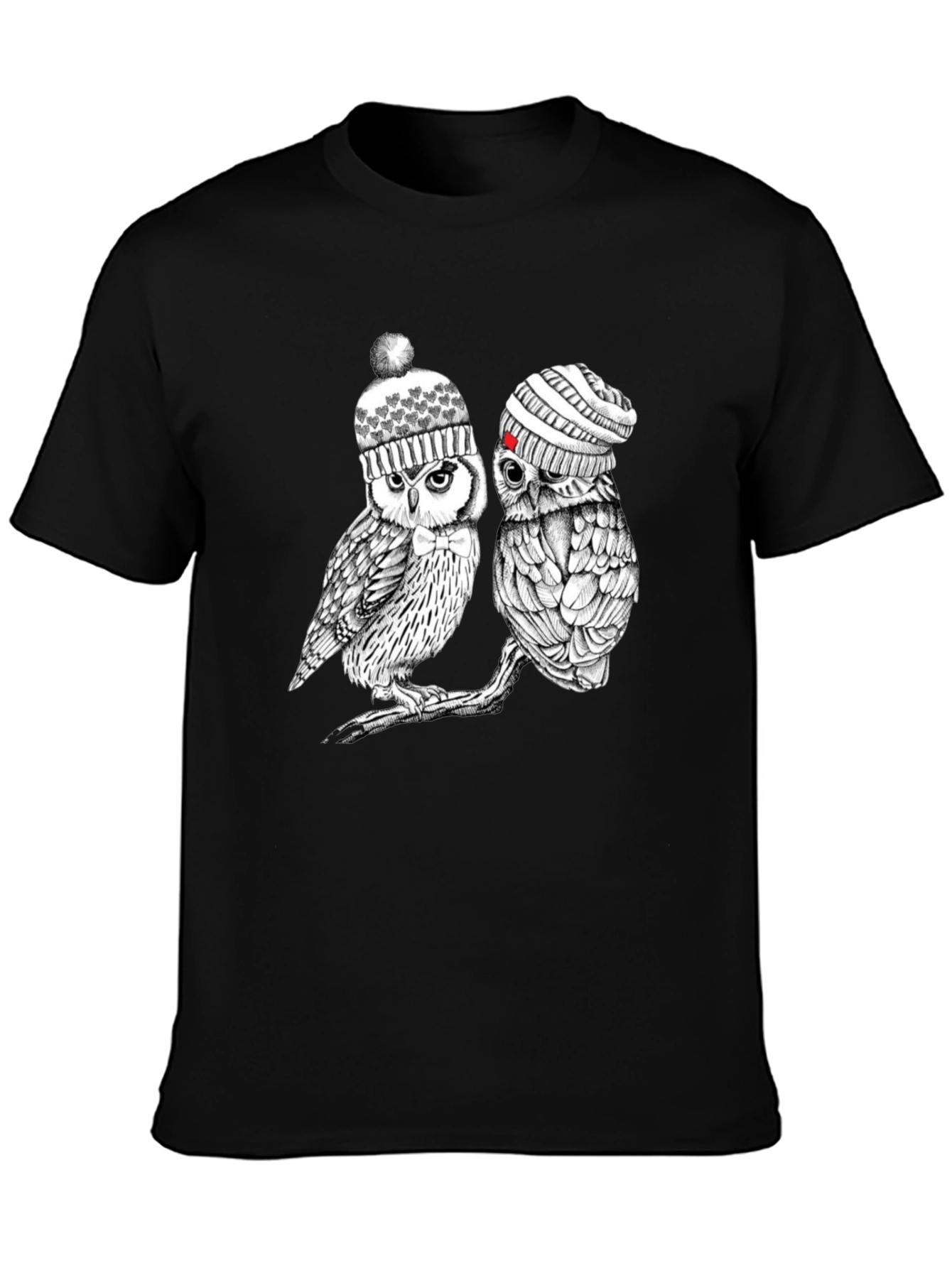 Owl Beanie Graphic Tee - Cozy Winter Style