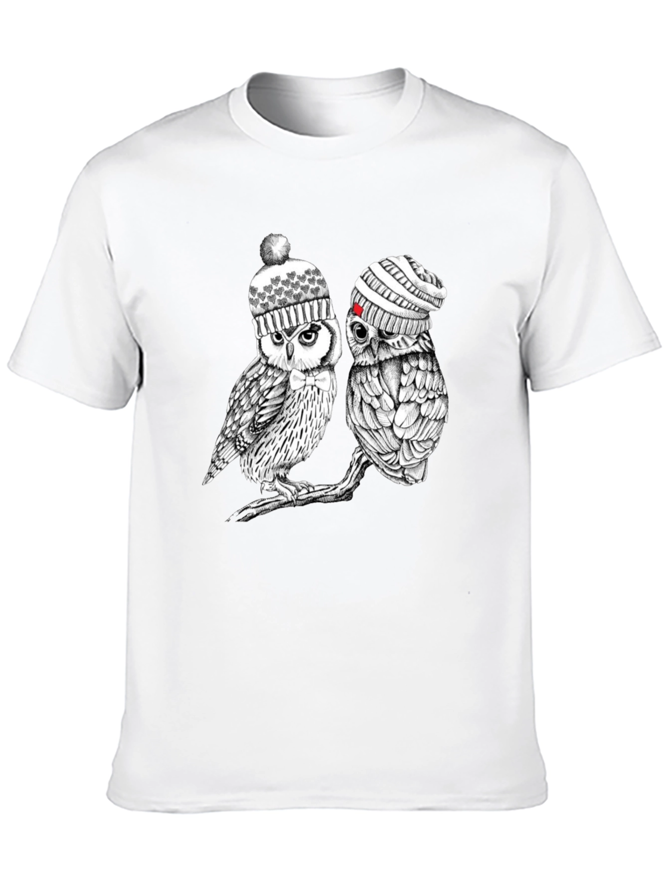 Owl Beanie Graphic Tee - Cozy Winter Style