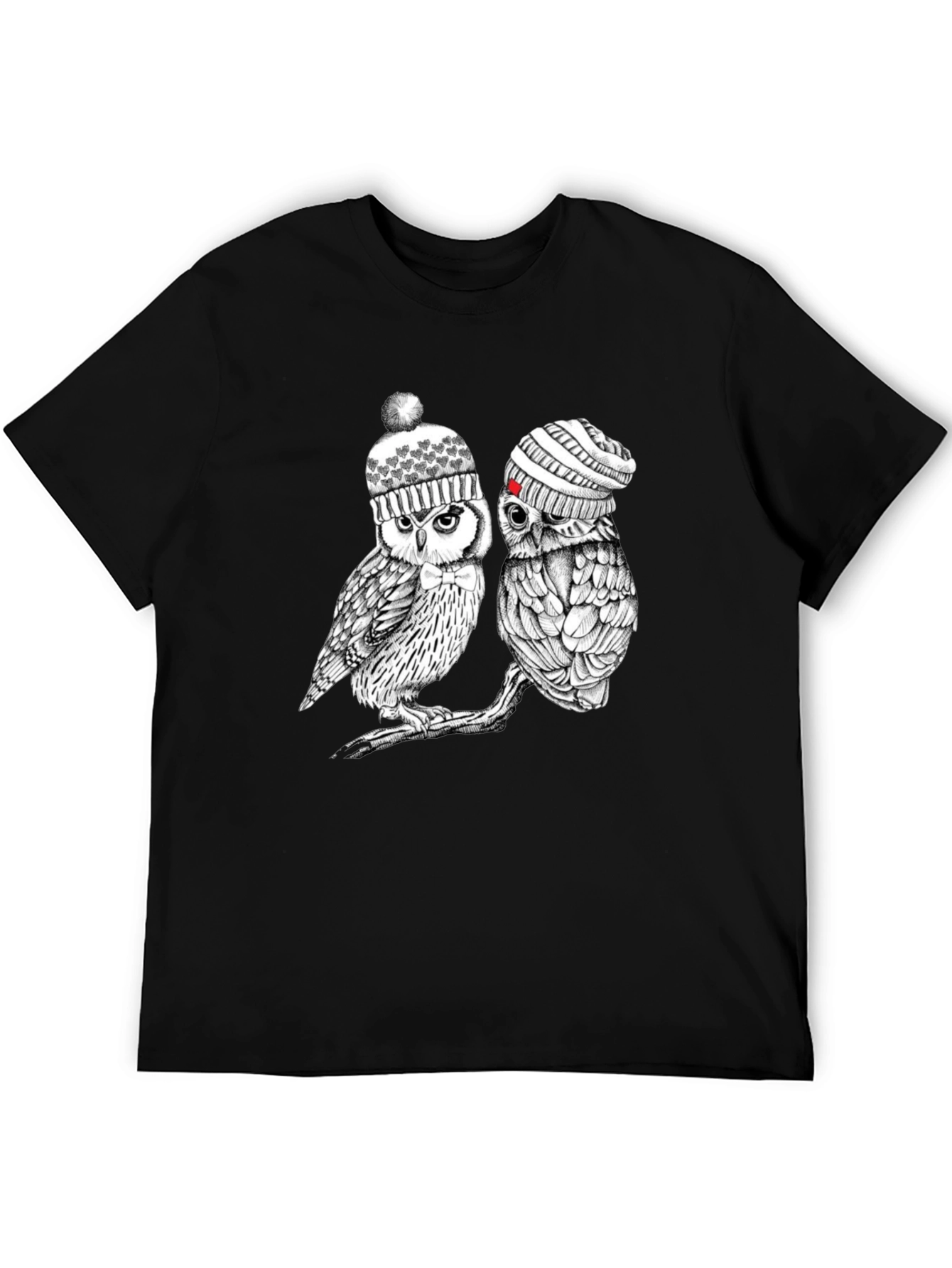 Owl Beanie Graphic Tee - Cozy Winter Style
