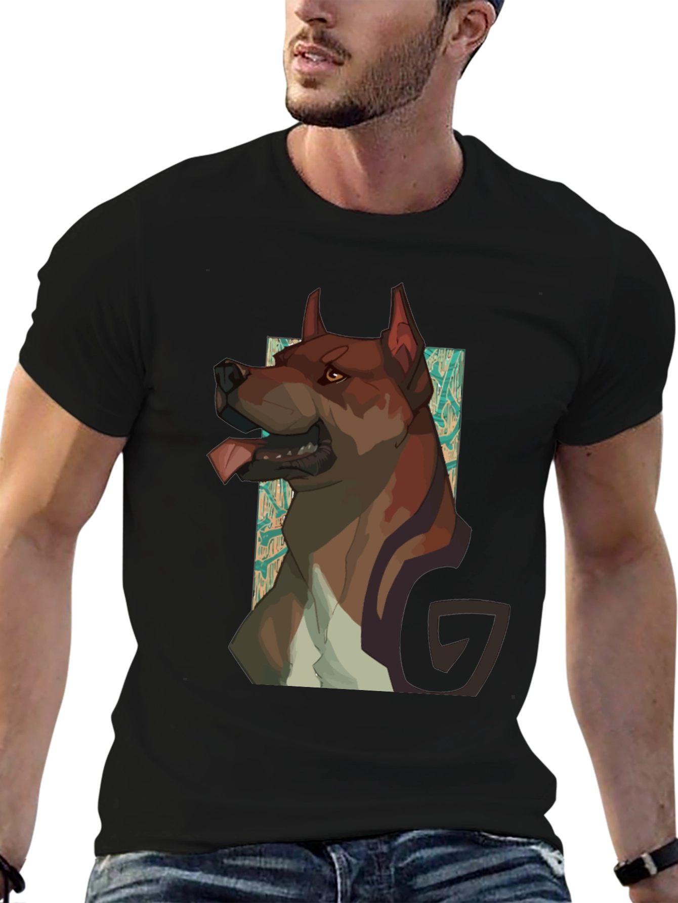 Dog Graphic Black T-Shirt - Modern Style