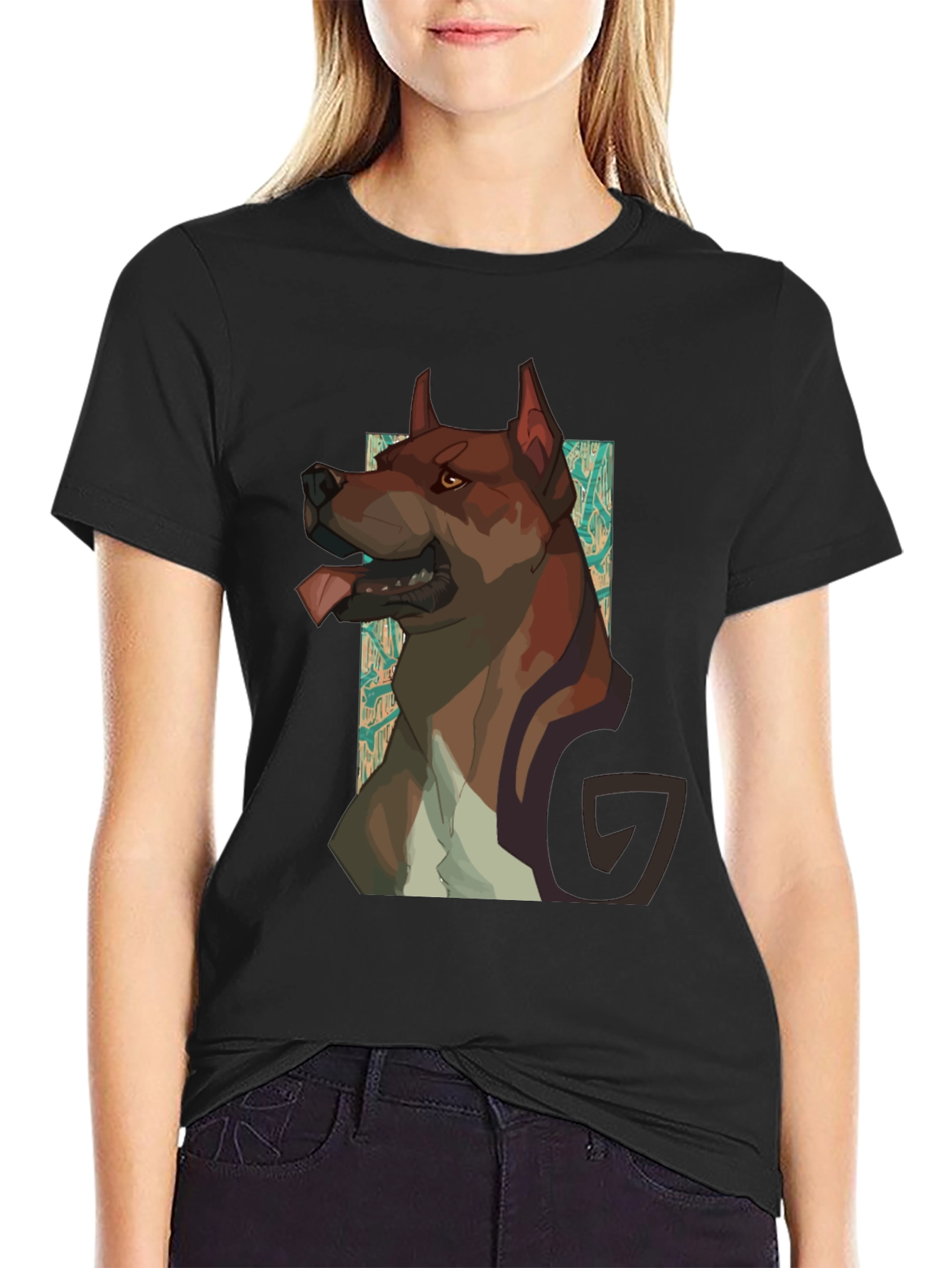 Dog Graphic Black T-Shirt - Modern Style