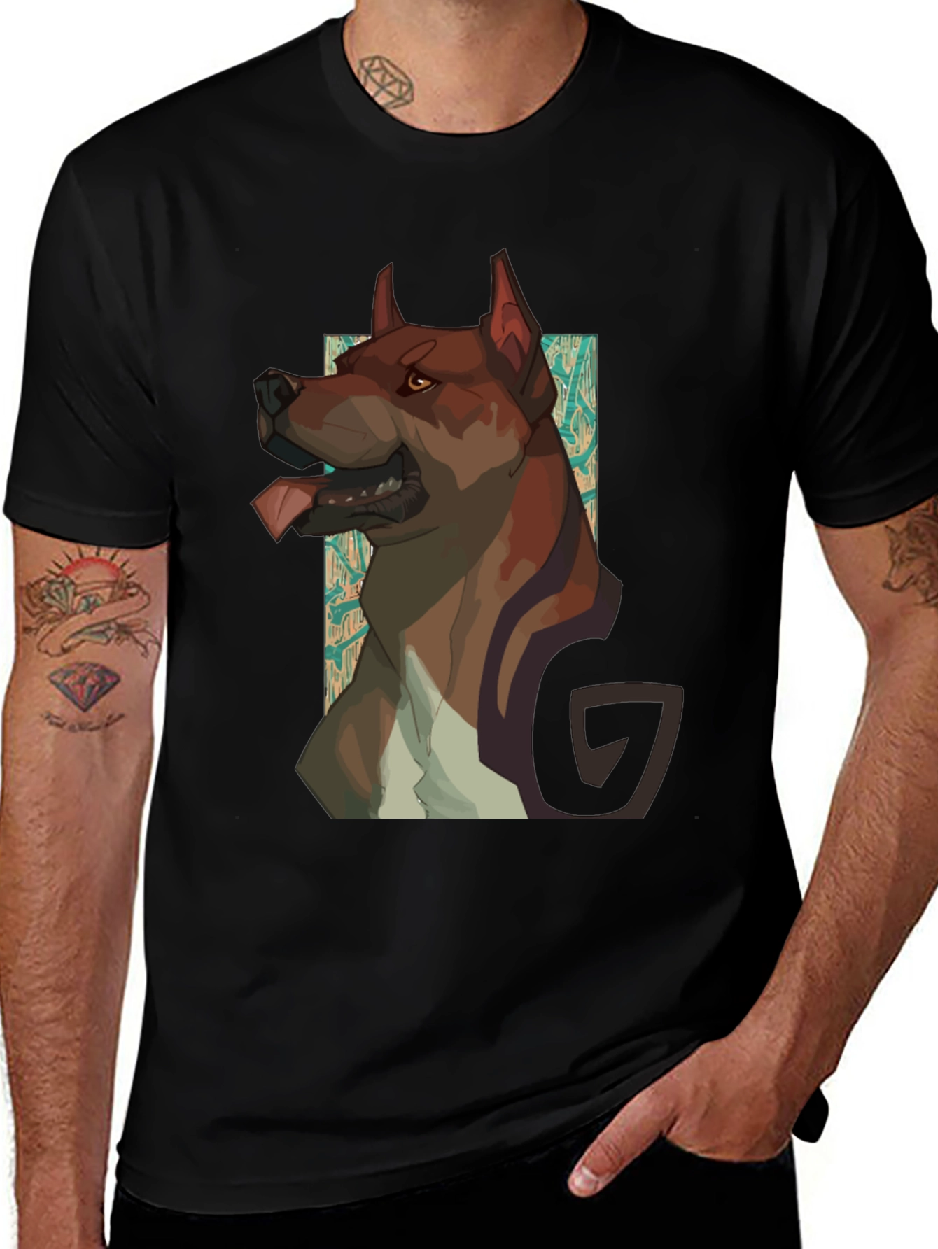 Dog Graphic Black T-Shirt - Modern Style