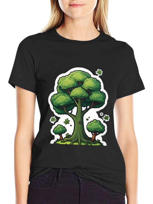 Cartoon Tree Graphic T-Shirt