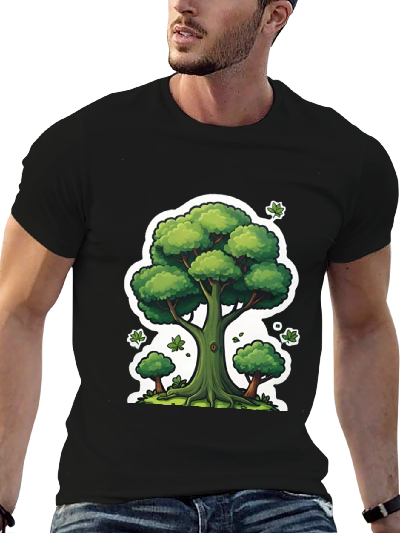 Cartoon Tree Graphic T-Shirt