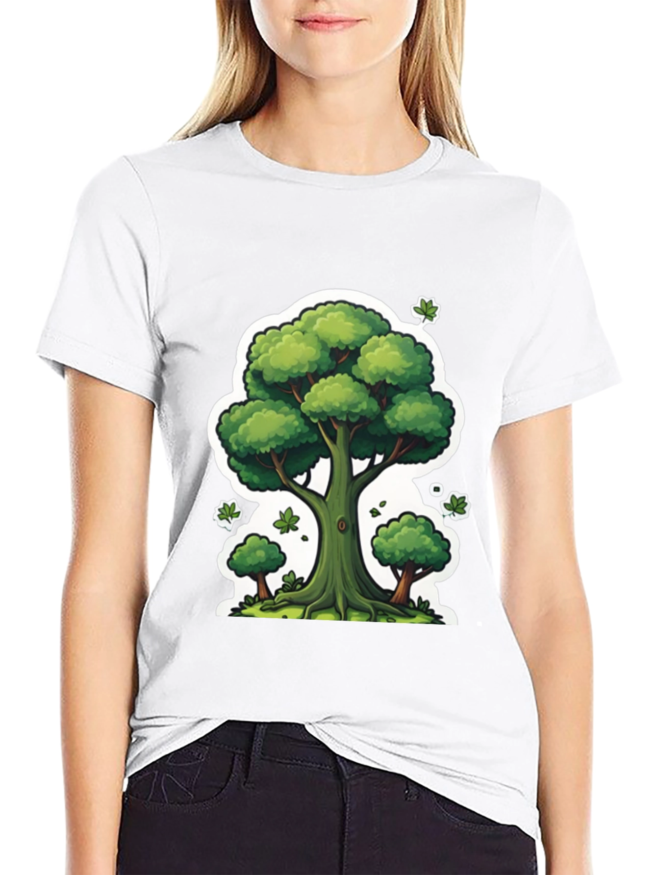 Cartoon Tree Graphic T-Shirt