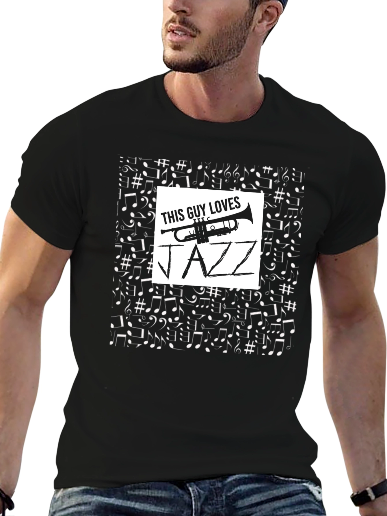 This Guy Loves Jazz Trumpet Graphic Tee