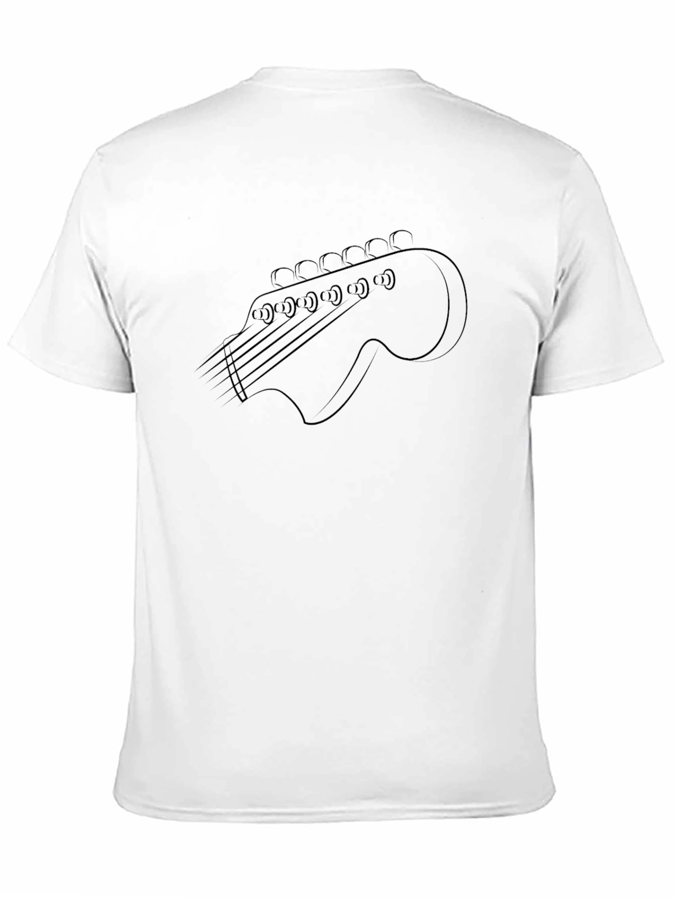 Guitar Headstock Outline T-Shirt - Black