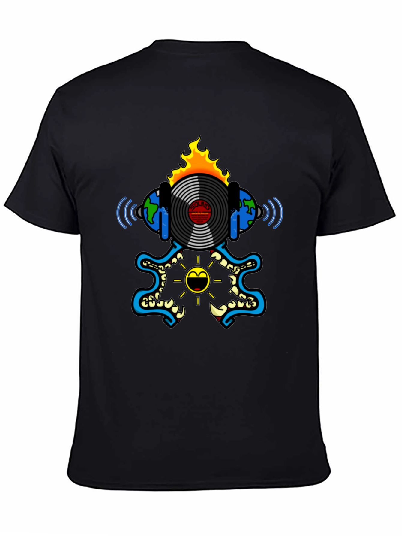 Fiery Music T-Shirt - Black Graphic Tee