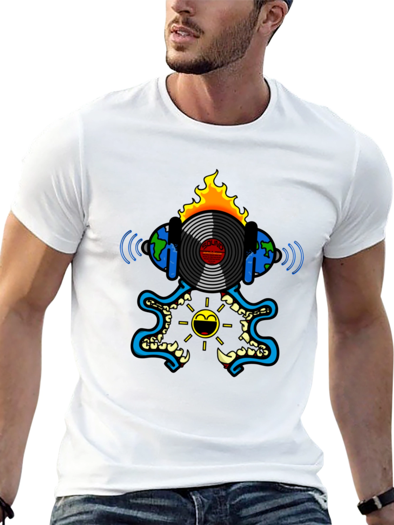 Fiery Music T-Shirt - Black Graphic Tee