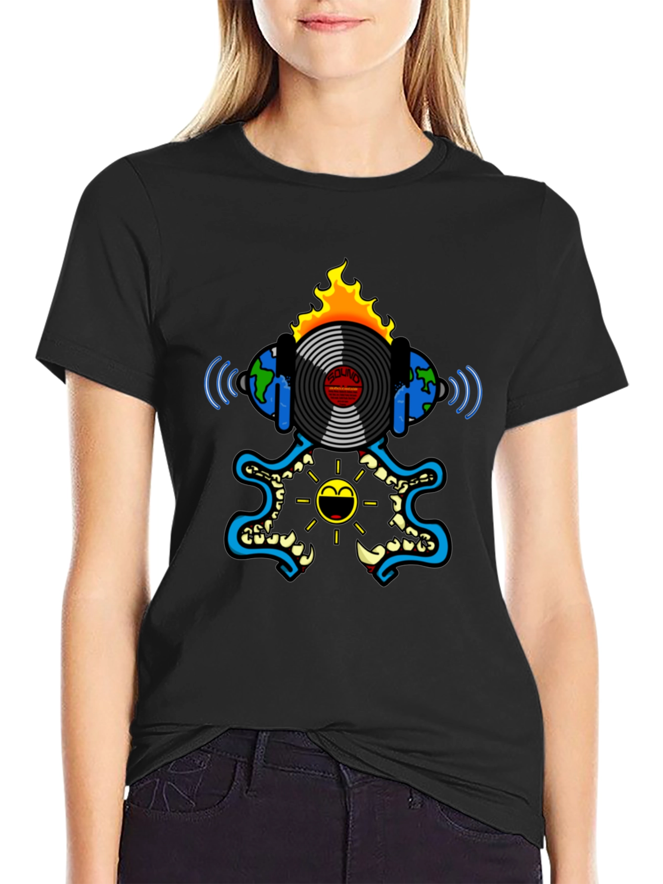 Fiery Music T-Shirt - Black Graphic Tee