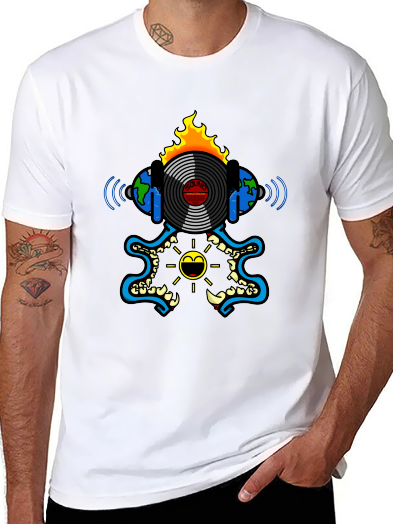 Fiery Music T-Shirt - Black Graphic Tee