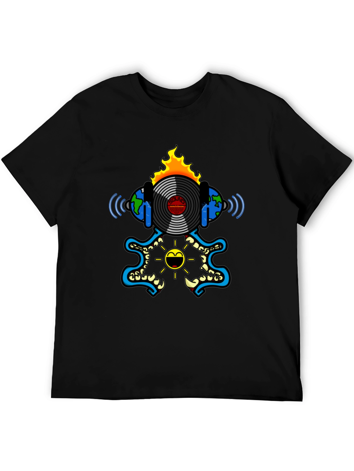 Fiery Music T-Shirt - Black Graphic Tee